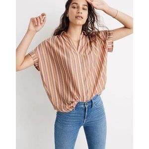 Madewell Central Drapey Shirt in Rainbow Stripe Size Small Oversized
